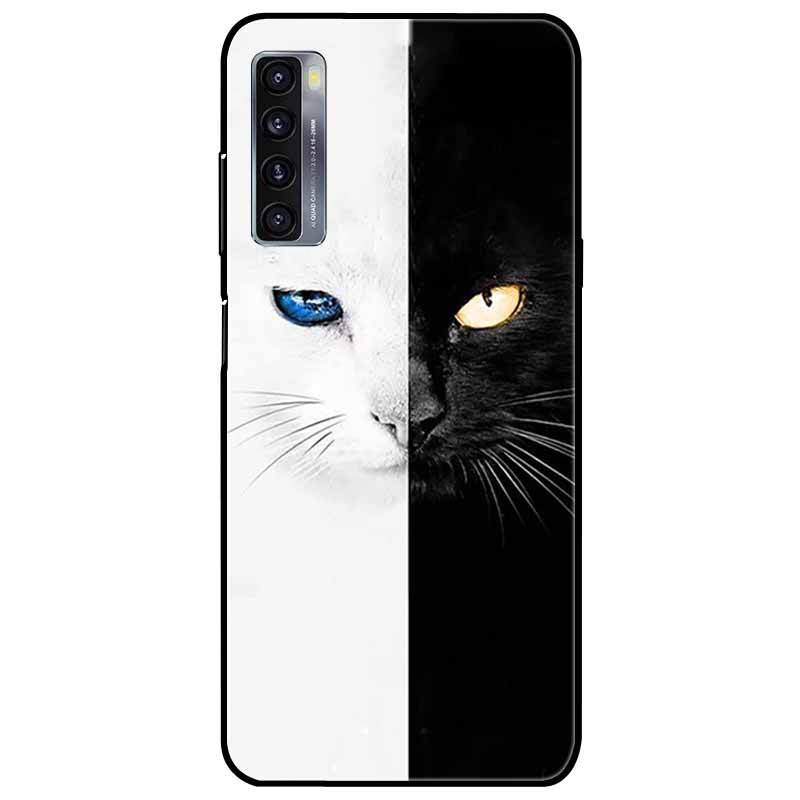 For TCL 20L Plus Case 20L+ Silicone Soft Shockproof TPU Back Cover for TCL 20S 20L Case Black Bumper Painted Funda TCL20S Capa
