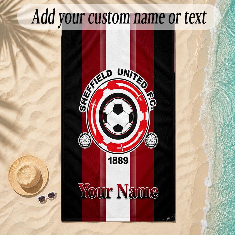 Beach TowelSheffield United FC Custom Name Text Personalized Soft Towel for Beach Pool Indoor Home Decor Gift