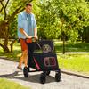 Folding Dog Stroller with Zippered Entrances and Mesh Windows, 112x65x100 cm, Red and Black