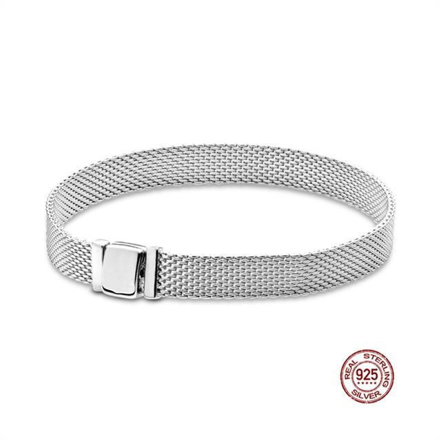 New 925 Sterling Silver Snake Chain Bracelet For Women Infinite Knot Daisy Flower Clasp Femme Bracelet Bangles Women Jewelry