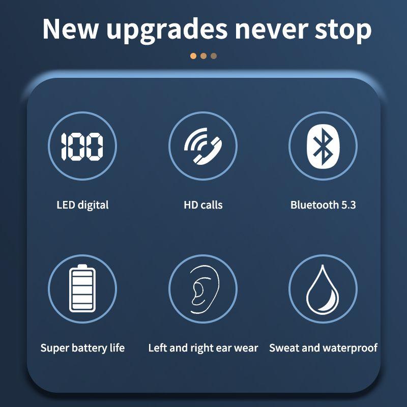 Беспроводные наушники Bluetooth 5.3 X6 HD для звонков, деловые наушники, водонепроницаемые, сверхдлительный режим ожидания, спортивная гарнитура с шумоподавлением и микрофоном