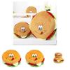 Cartoon Hamburger Plush Pillow With Short Pile Fabric For Children Lounge And Decor