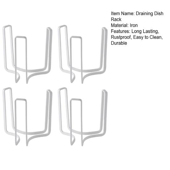 1/4Pcs Draining Dish Racks Bowl Plate Holders Durable Construction Easy To Clean Heavy-Duty Metal Bowl Storage Dying Display Racks
