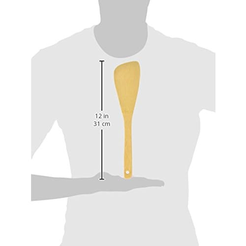 Kobo Aizawa Cooking Spatula, Made in Japan, Heat and Moisture Resistant, Natural Bamboo, Angled, Medium