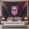 Custom Name Text Tapestry Queensland Maroons Personalized Polyester Wall Tapestry For Bedroom And Room