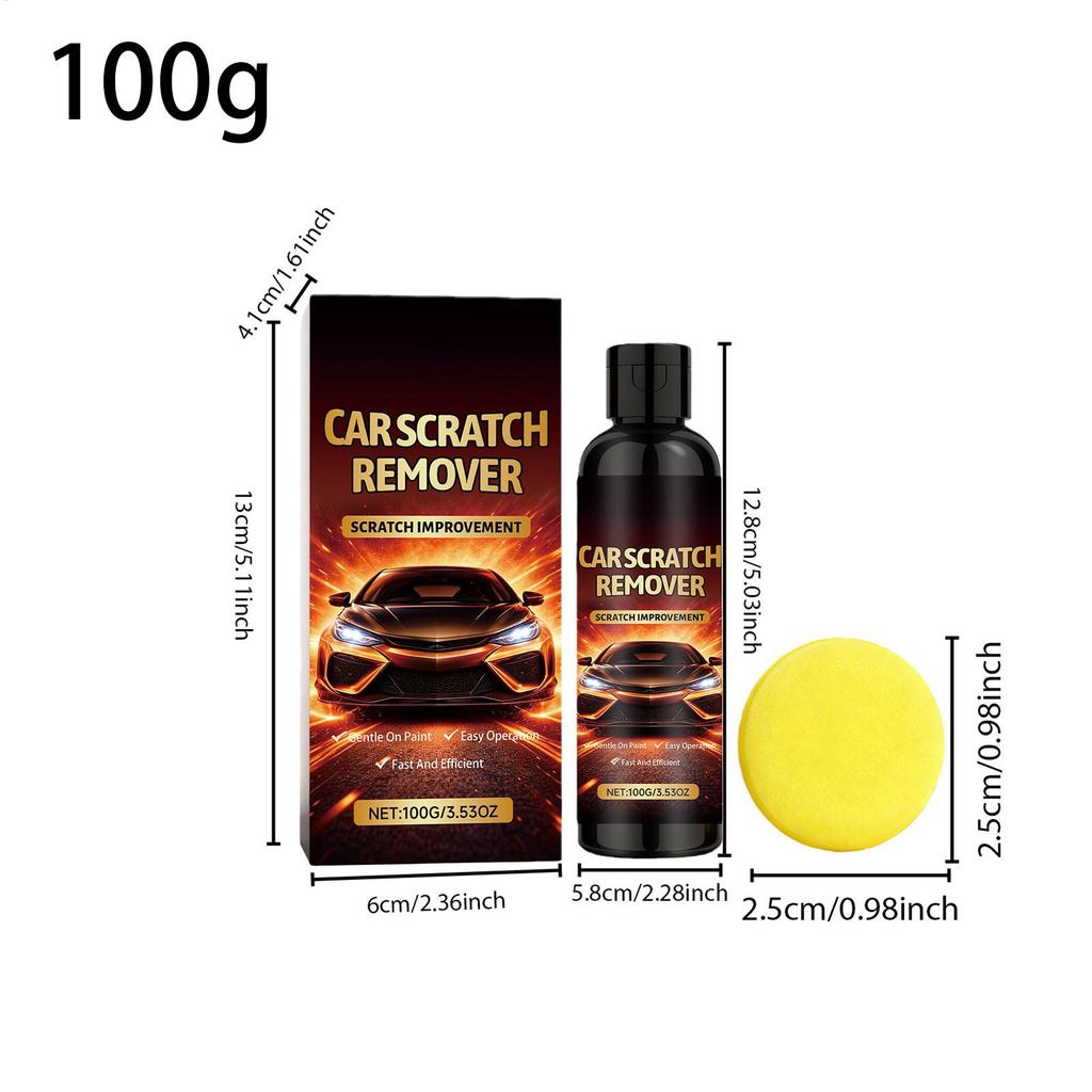 Scratch Remover for Vehicles 100g Polishing Compound with Sponge Car Scratch Repair Kit for Light Oxidation Water Spots Paint