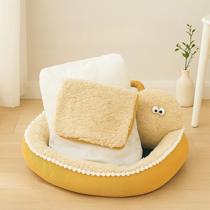 1pc Warm and Cold Resistant Love Pet Nest Removable and Washable Cat Sofa Thickened and Soft Skin Friendly Sleeping Nest Creative Design Pet House