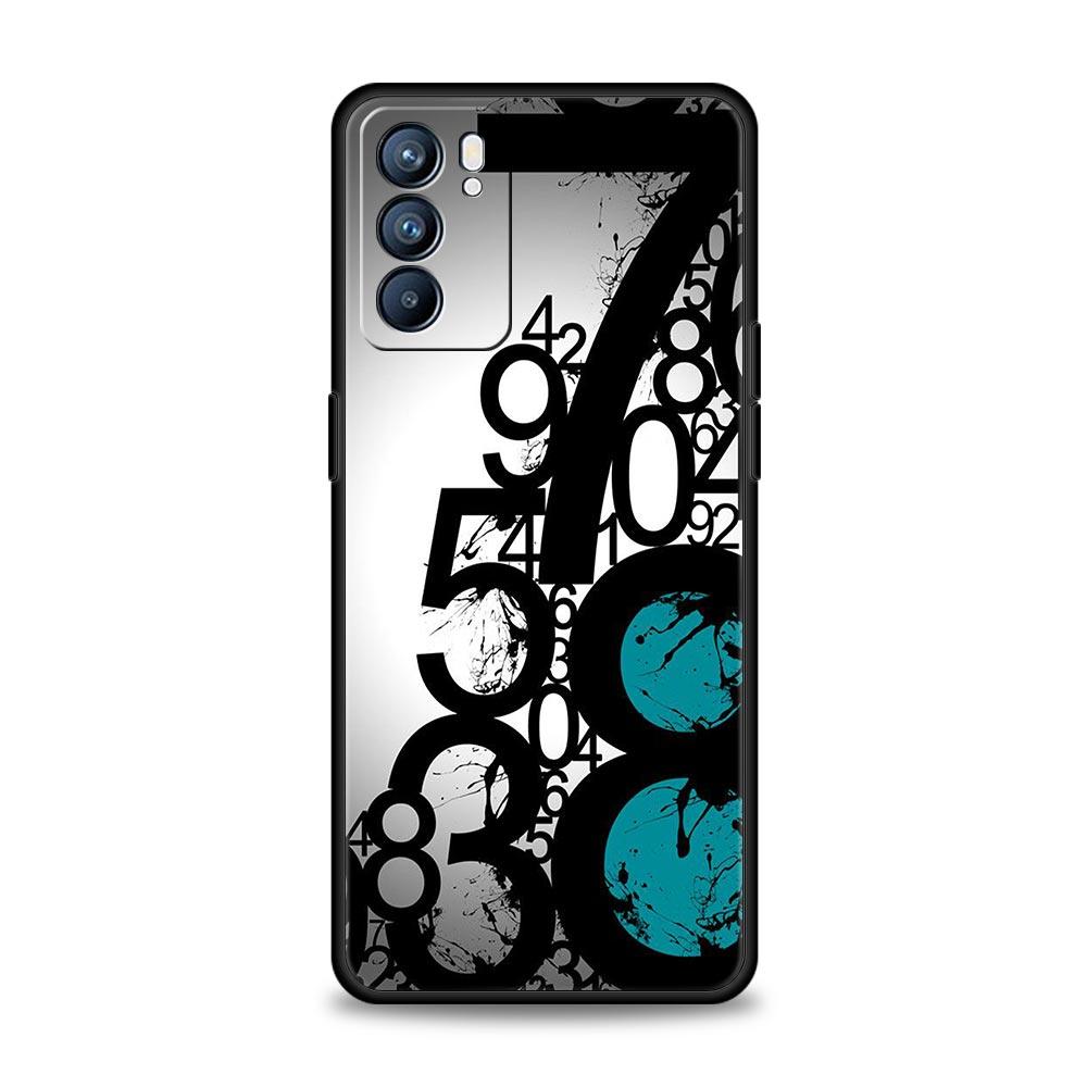 Чехол для телефона с узором из цифр для Oppo Reno 13 12 11 10 7 F Find X5 X6 A98 A80 A79 A78 A57 A54 A31 A17 Pro 5G Мягкий ТПУ чехол Fundas