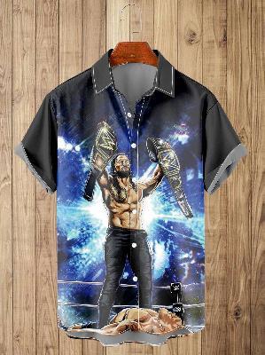 1116 Hot Sale Hawaiian Shirt Printed Shirt European Size Beach for Men's Large Size Shirt