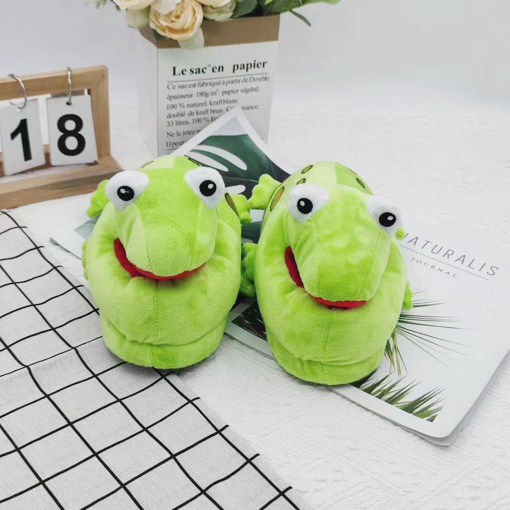 Unisex Home Woman's Shoes Winter New Arrival Funny Soft  Lovely Frog Warm Indoor Plush Slippers Cotton Shoes
