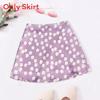 Satin Floral Print Short Skirt With High Waist Zipper For Spring Fashion Women