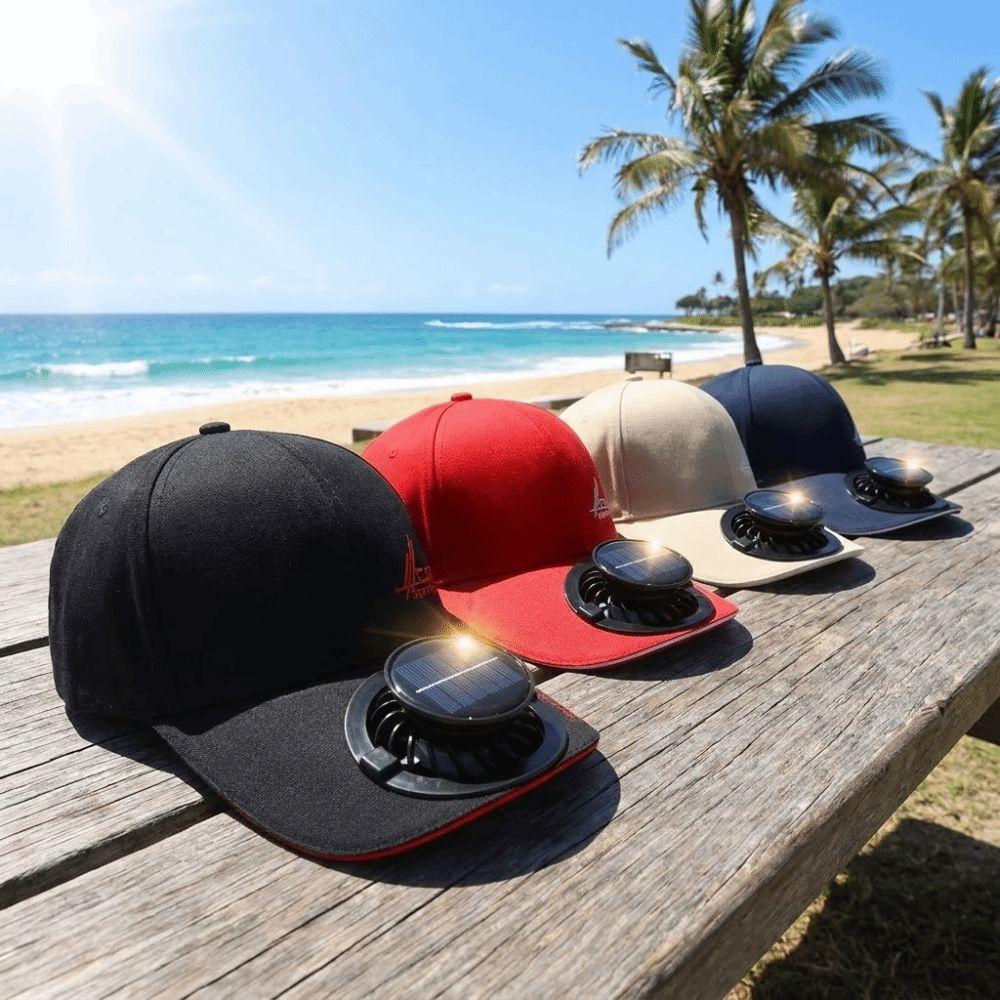 Letter Solar Charging With Fan Hat Breathable Sunshade Duckbill Cap for 3.7V600mAh Travel