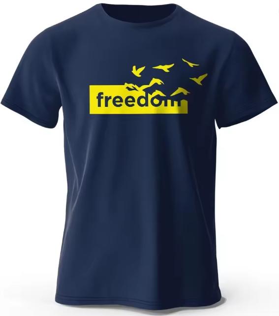 Summer Unisexs The Freedom Letter Printed Polyester Fabric Fun Pattern Tshirt Outdoor Casual Top