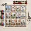 Farmhouse Style Embroidery Decor 12-Month Cross Stitch Kit DIY Four Seasons Seasonal Gift Idea for Enthusiasts Stamped Stitching Craft Set Beginners,