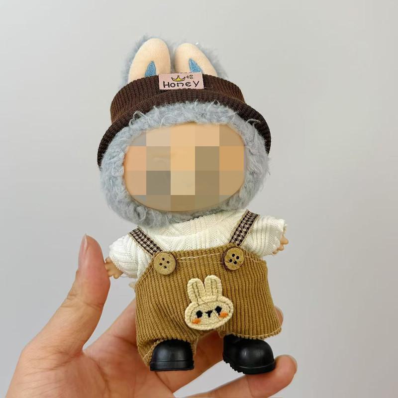 Подвеска Лабубу: Коробка-сюрприз с детской одеждой - 17 см винил «Макарон».