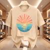 Sunset Beach Tshirt Coastal Ocean Graphic Tee Unisex Unisex Summer Vacation T Shirt Cute Travel Tee Unisex Round Neck Printed