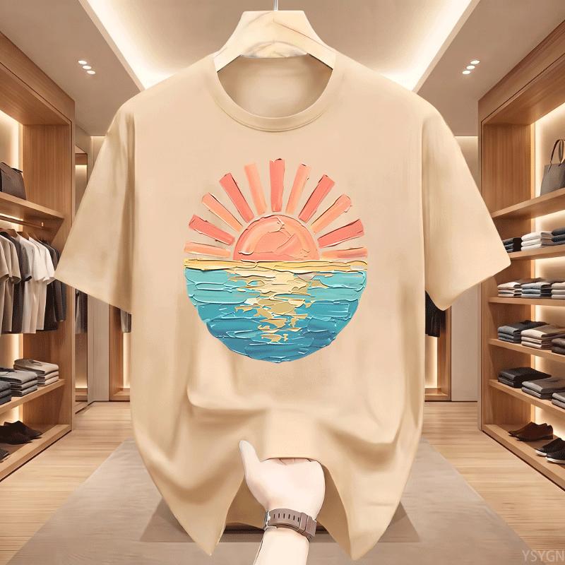 Sunset Beach Tshirt Coastal Ocean Graphic Tee Unisex Unisex Summer Vacation T Shirt Cute Travel Tee Unisex Round Neck Printed