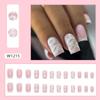 Длинные квадратные накладные ногти Nials White Lips Starbursts Press on Nails New False Nails Women Girls
