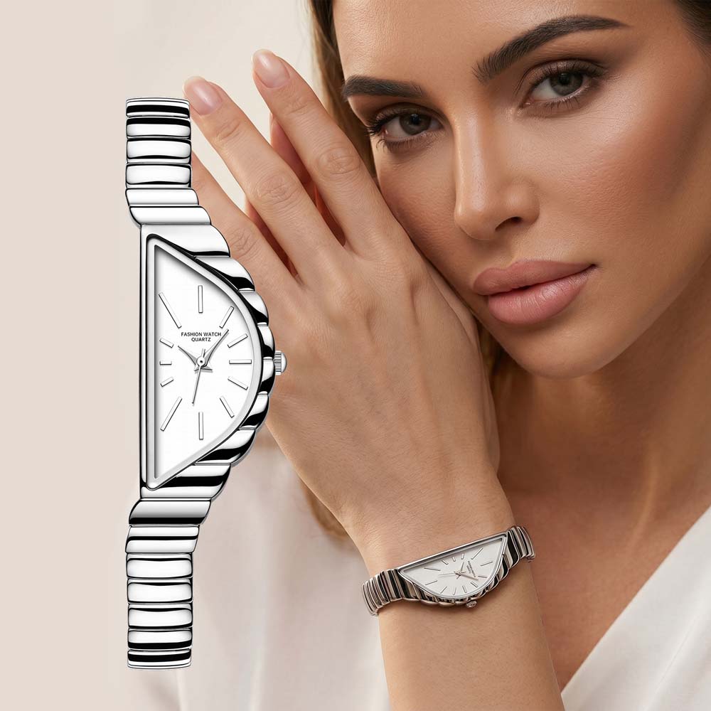 GEDI Quartz Women's Watch Half-Moon-Shaped Dial Water-Resistant Affordable Luxury Niche Quartz Watch Gift For Women
