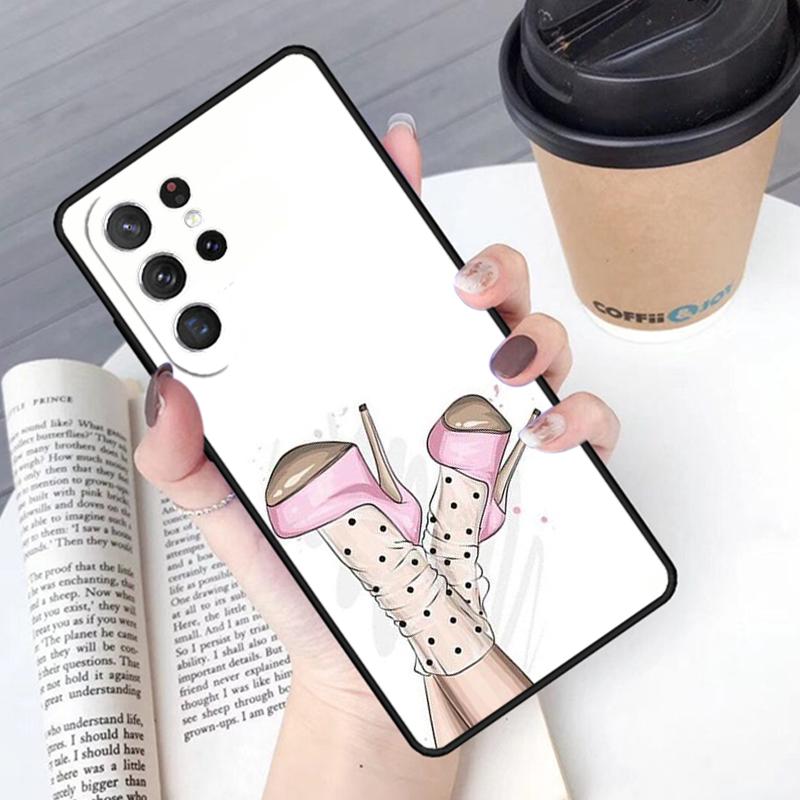Девушка на высоких каблуках Модный чехол для телефона Обложка Для Samsung Galaxy S24 S25 Ultra S21 S22 Ultra S10E Note 10 Plus Note 20 FE S23