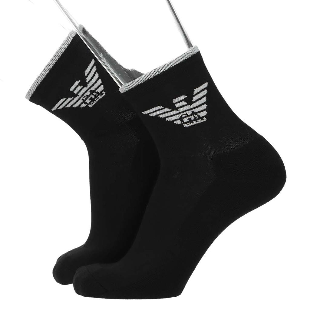 [Emporio Armani] Набор из 3 пар - Повседневные носки Emporio Armani с изображением орла, короткие, с махровой подошвой - Сделано в Японии - Мужские носки - Подарок - 92342719 (Япония, Онемевший