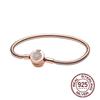 1/100 S925 silver heart crown snake bone bracelet women fashion jewelry DIY bracelet gift for her