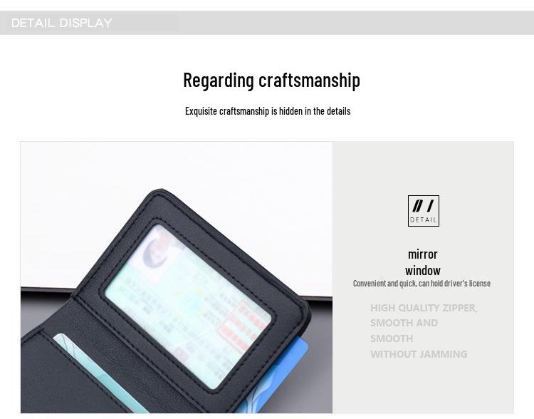 Мужской вертикальный ультратонкий кожаный кошелек с отделением для карт с антимагнитной защитой