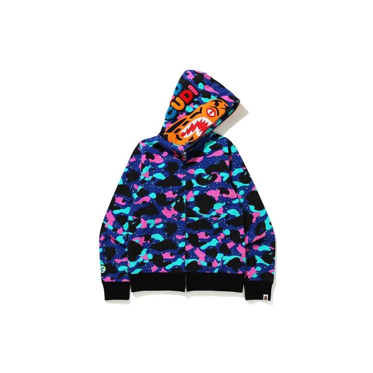 Толстовка на молнии с принтом акулы Bape X Kid Cudi 1G73-115-903