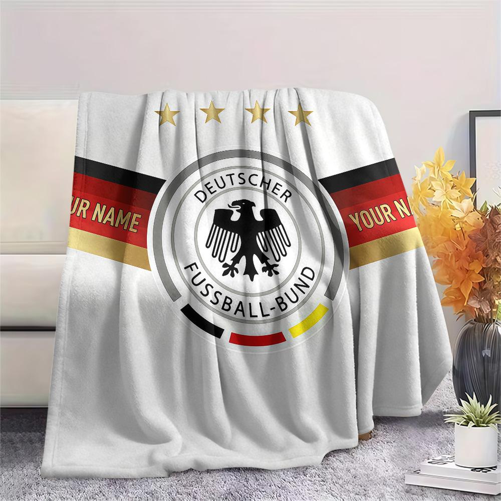 Custom Name Deutscher Fußball-Bund Flannel Blanket, High quality Comfortable for All Seasons, Home Decor, Warmth and Comfort