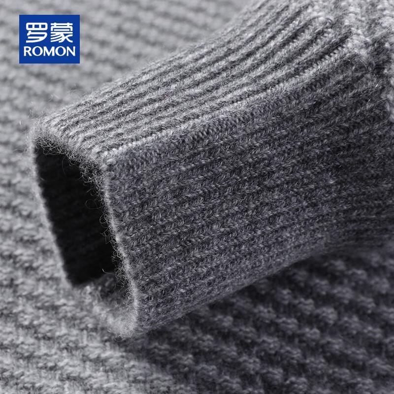 Romon Men's 100% Pure Cashmere Thickened Round Neck Sweater