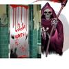 Хэллоуин Кровь Отпечатки Пальцев Дверные Наклейки Призрачный Фестиваль Украшения Дом с Привидениями Торговый Центр Дверь Набор Ванная Комната