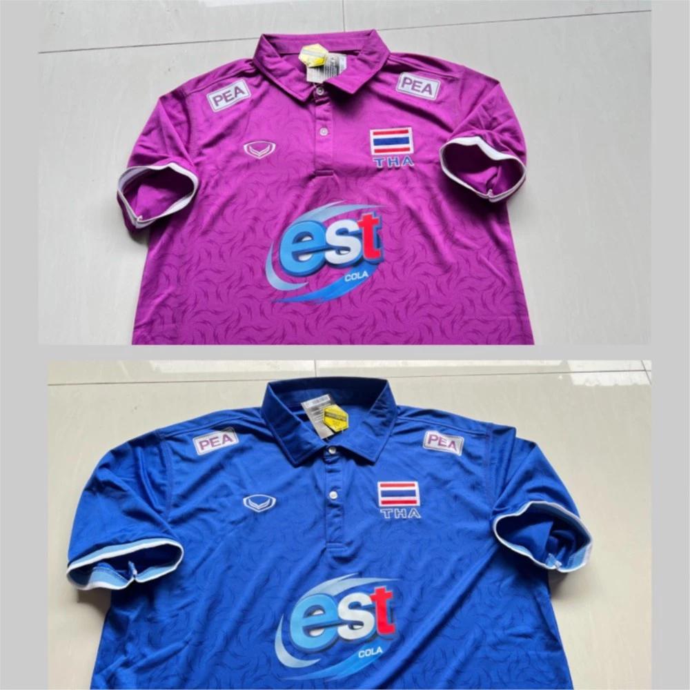 ТАИЛАНД Национальная женская волейбольная форма 2023 года для фанатов, версия для печати, быстросохнущая рубашка-поло из полиэстера с коротким рукавом, форма с логотипом Таиланда, спортивная форма в помещении