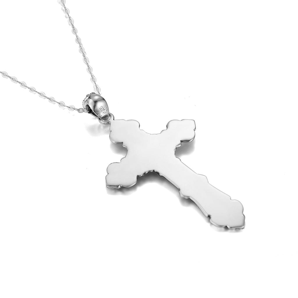 Классический крест мужской кулон ожерелье подлинный 925 стерлингового серебра чокер капля женский винтажный дворец барокко узор кулон ювелирные изделия