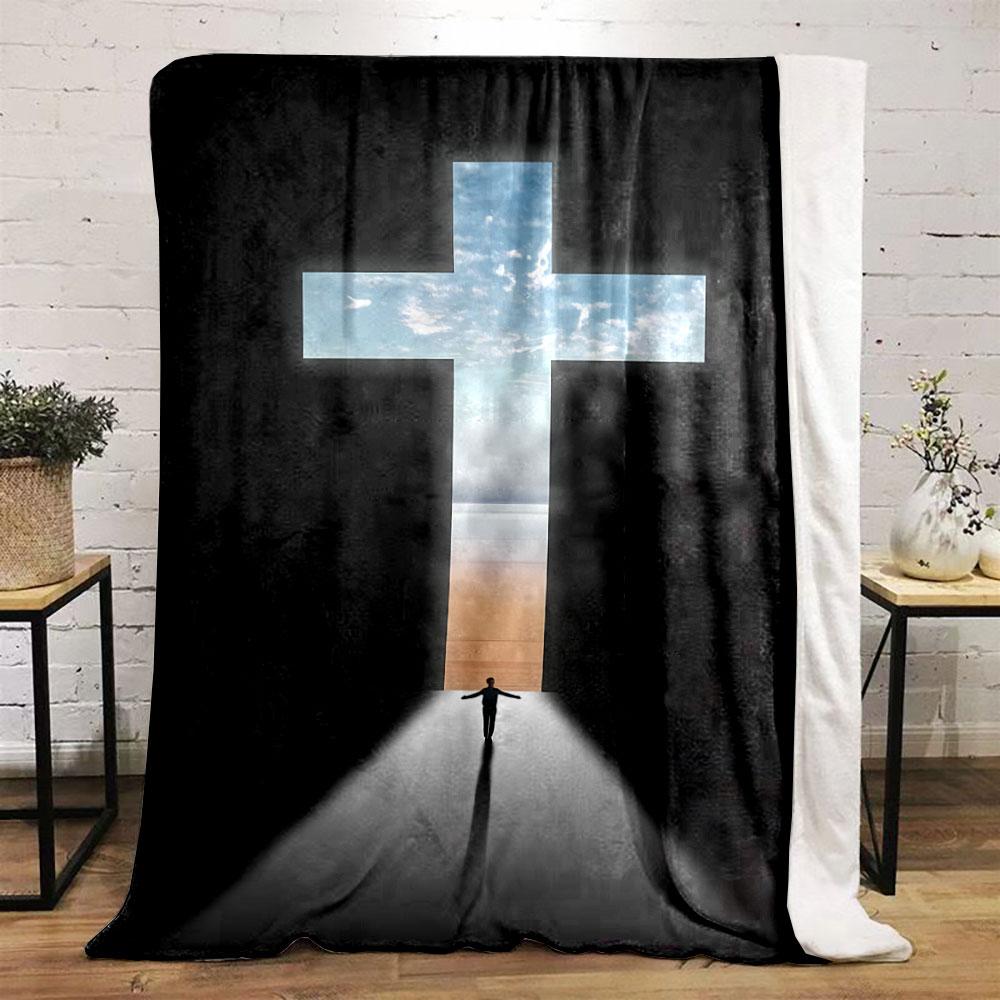 Cross Shape Seaside Sky Blanket  Printed Blanket for Living Room Bed Couch lunch break Soft Cozy Blanket for Friend's festival Gift