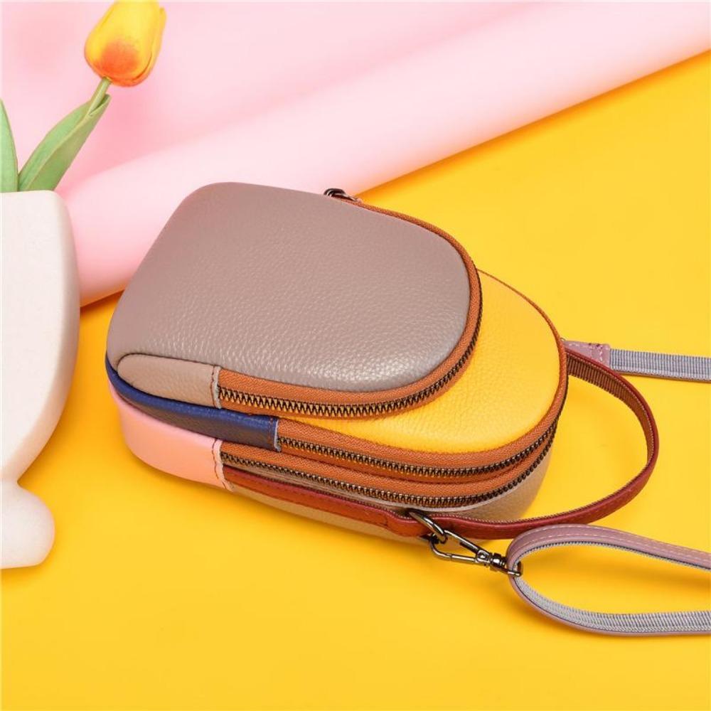 Women Handbag Color Genuine Leather Shoulder Bag Fashion Luxury Female Messenger Bag Designer Mini Mobile Phone Bags and Wallets