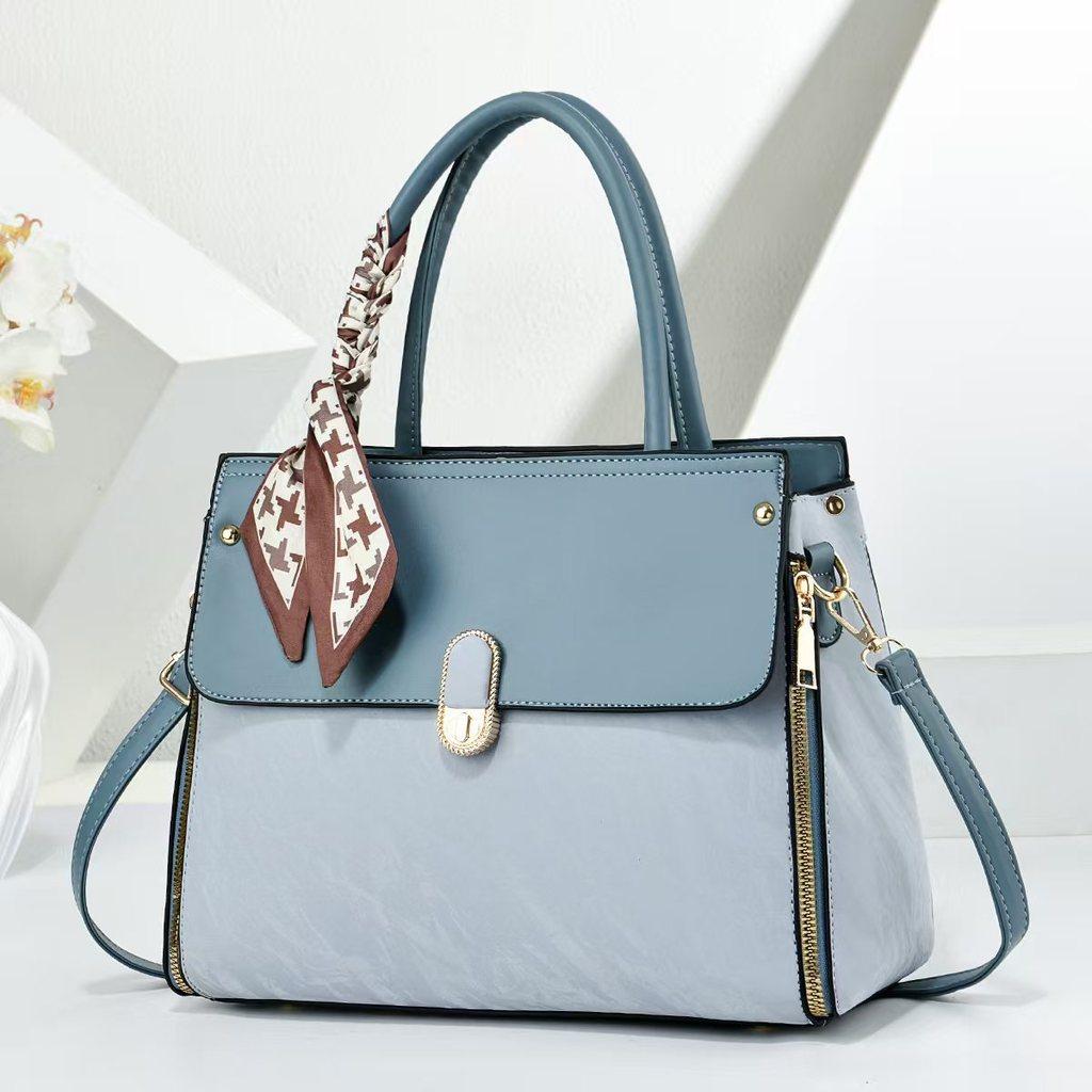 Casual Fashion Pu Bag For Women With Contrast Stitching And Spacious Storage