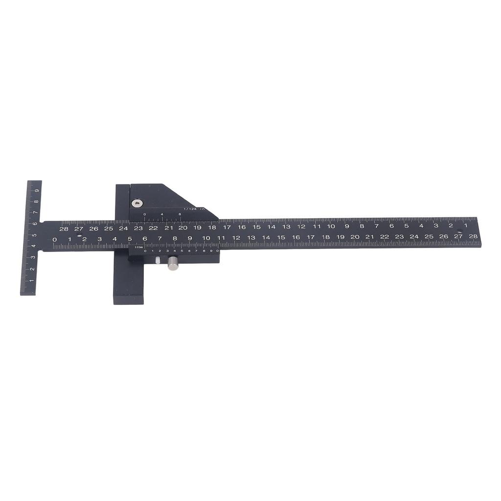0 to 280mm T Shaped Ruler Aluminum Alloy Accurate Scale Multifunctional Woodworking Ruler for Measuring and Marking