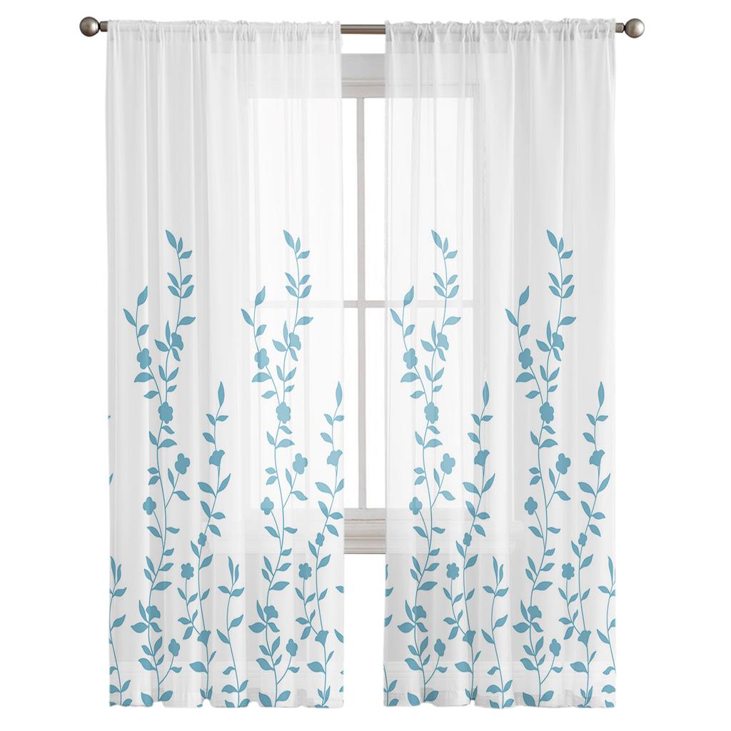 Растение Цветок Прозрачные Шторы Для Гостиной Кухни Детской Спальни Вуаль Подвесные Шторы