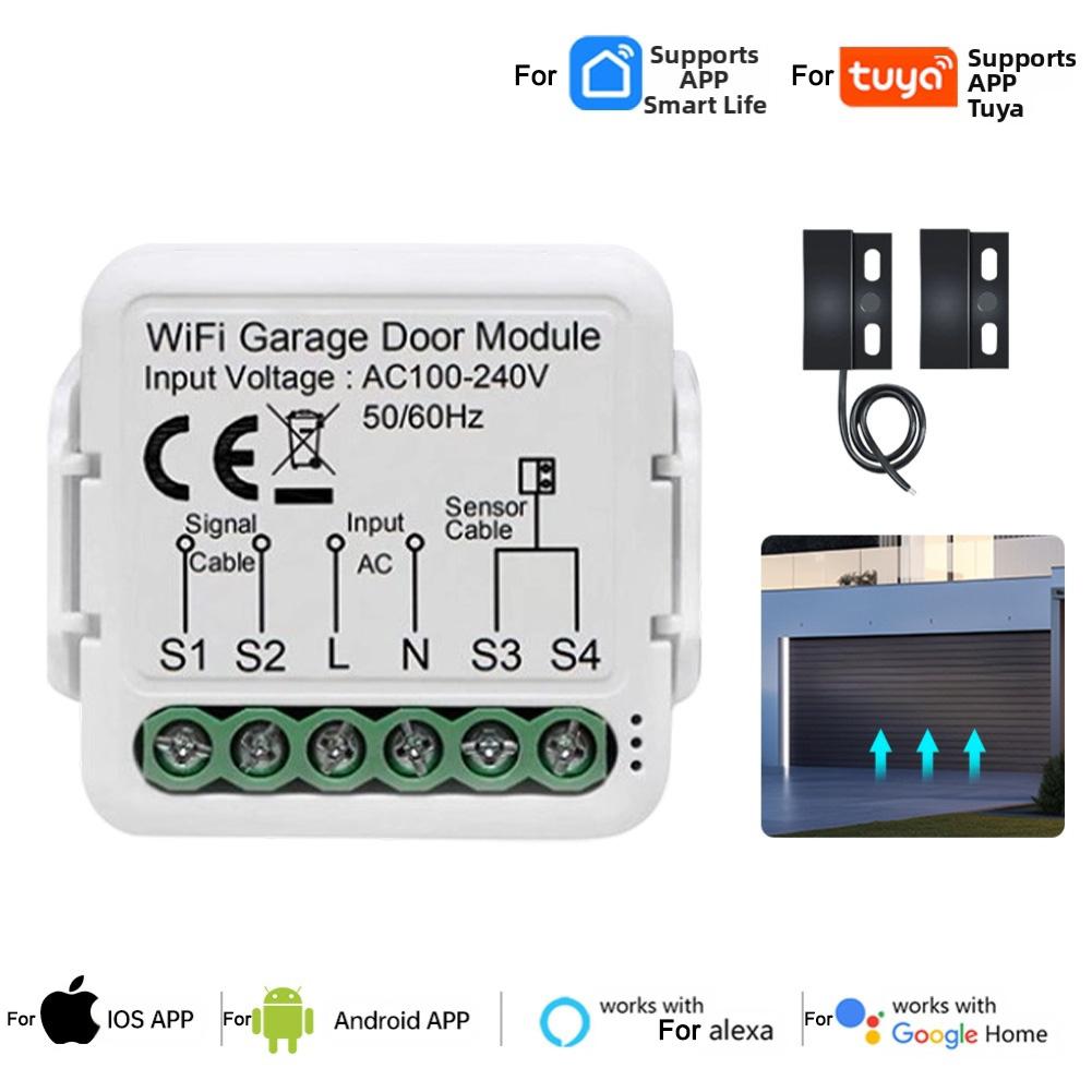 Голосовое управление для WiFi умного контроллера гаражных ворот с пультом дистанционного управления, таймером обратного отсчета и управлением через приложение для безопасного управления дверью