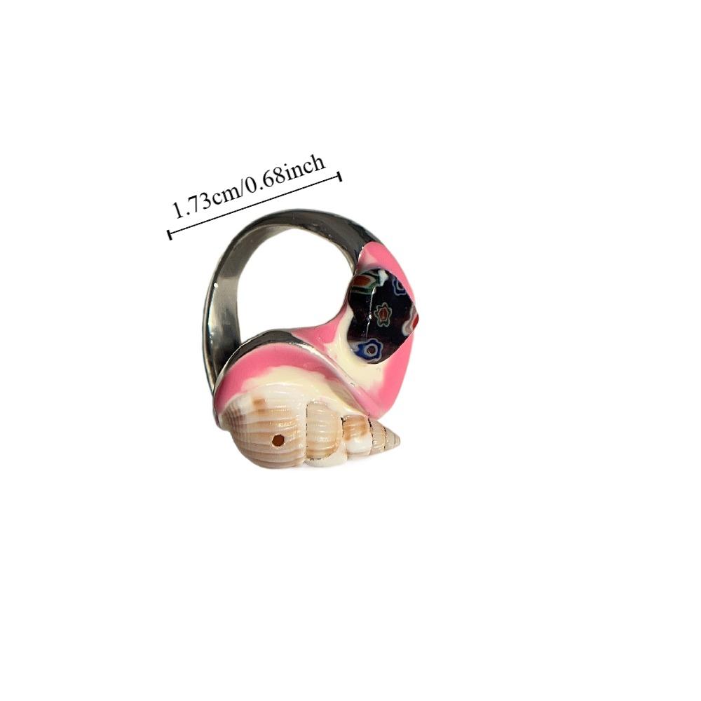 Geometric Enamel Love Heart Ring Open Ring Irregular Enamel Ring Painting Ring Women