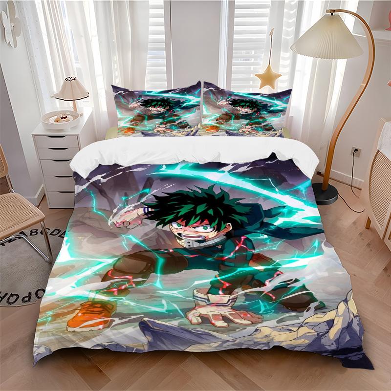 Powerful Anime Hero Print 3Pcs Bedding Setduvet Cover With 2 Bedropillowcase Home Birthday Gift