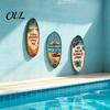 Seaside Room Decoration 1/3Pcs Surfboard Plaque Decoration, Solid Wood Vintage Coastal Wall Sign, Rustic Retro Style Art Ornament for Indoor