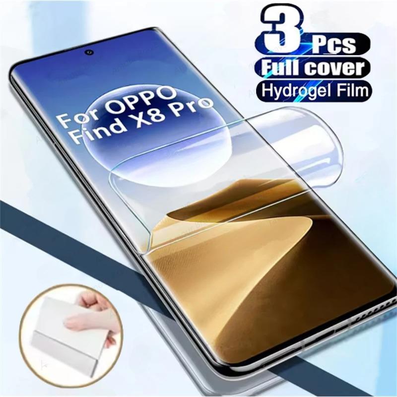 3 шт. Гидрогелевая пленка для OPPO Find X8 X6 X5 X3 Lite Pro X7 Ultra Полное покрытие Защитная пленка для экрана для OPPO A80 A79 A53 A40 Не стекло