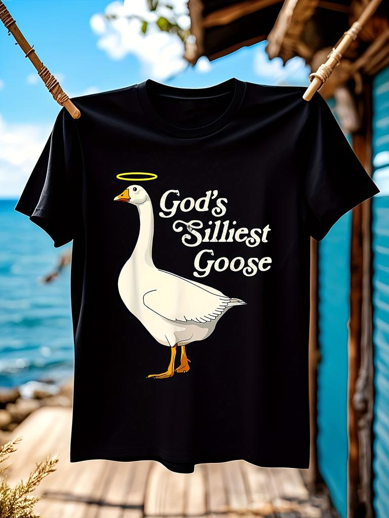 Funny Goose Graphic Tshirt God'S Silly Goose Religious Hu...