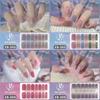 1PC (в комплекте 14 маленьких наклеек) Гелевая наклейка для укрепления ногтей без запекания, водостойкая и прочная 3D наклейка для обертывания ногтей, сплошной цвет, луковый порошок