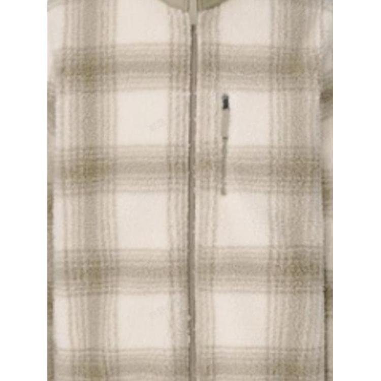 Uniqlo SS22 Клетчатая куртка с воротником-стойкой на молнии с длинным рукавом, свободная, мужская, бежевая 445485-31