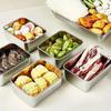 6-piece stainless steel stackable meal box without lid, reusable snack preparation and storage box, silver color