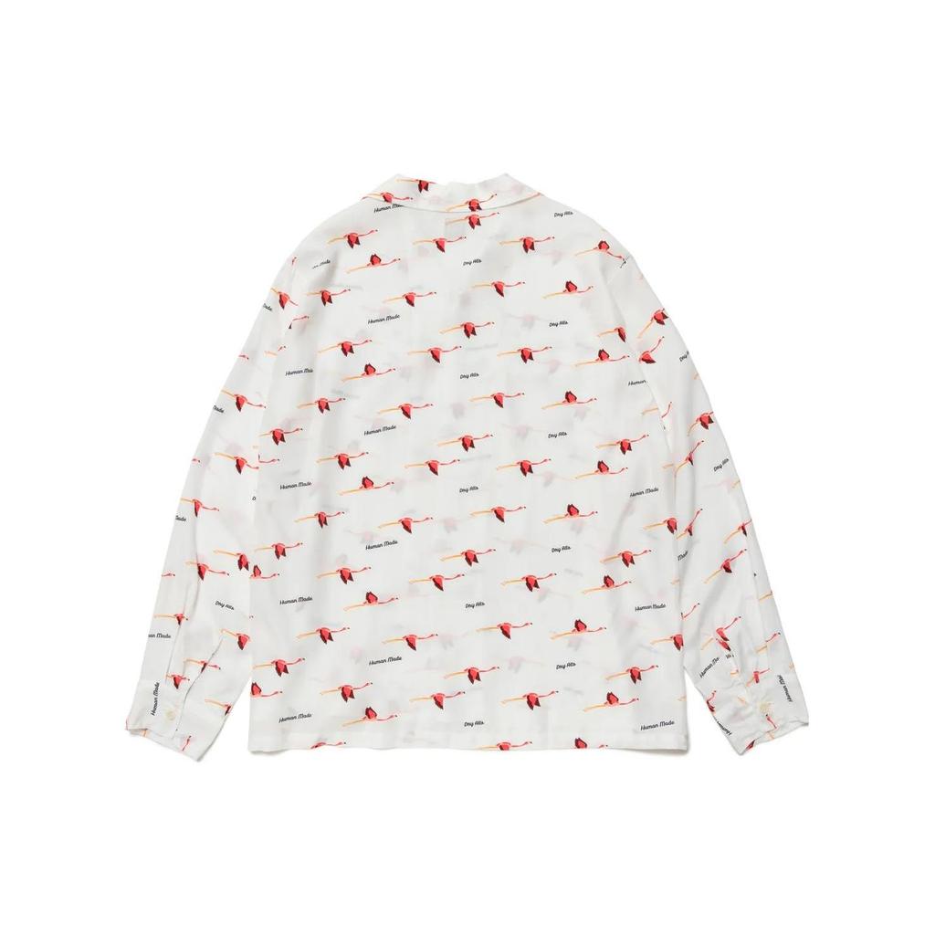 HUMAN MADE Flamingo Open Collar L/S Shirt HM25SH010