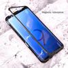 Magnetic Adsorption Phone Case for Samsung Galaxy S9 Plus Tempered Glass Transparent Black Bumper