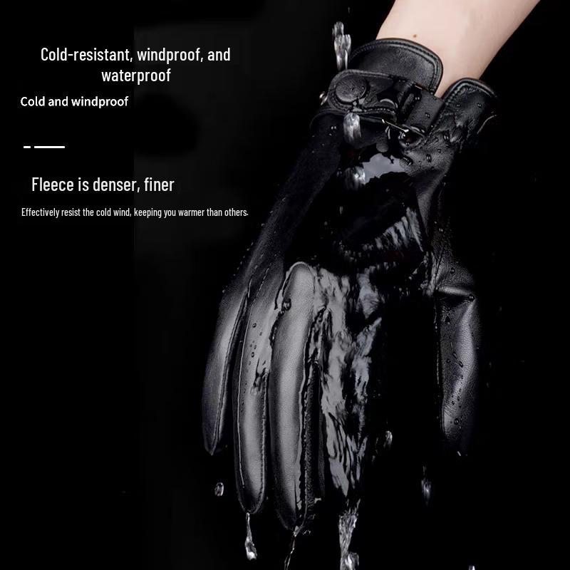 Мужские зимние перчатки из овчины с сенсорным экраном для вождения